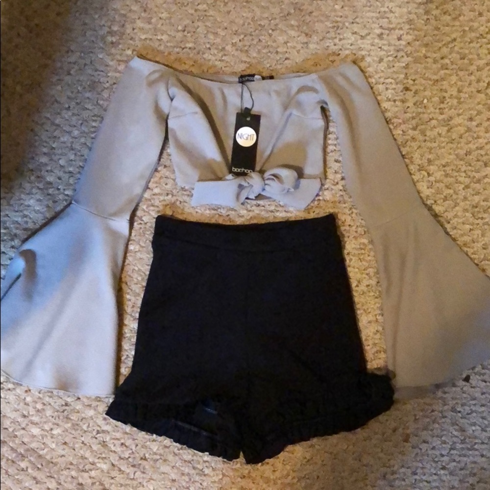 Grey and Black Two Piece Set